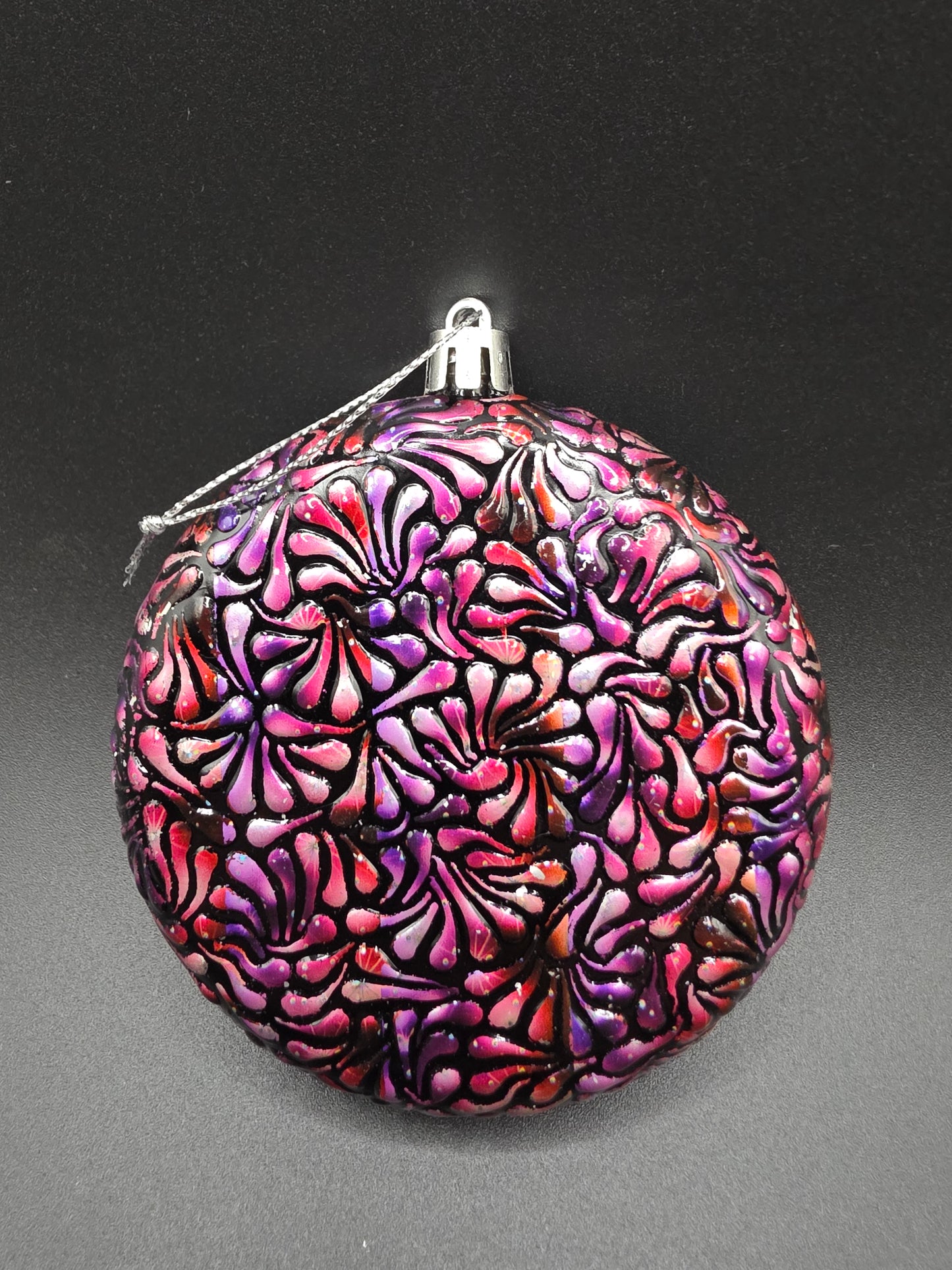 Swoosh Ornament - Pink Red White