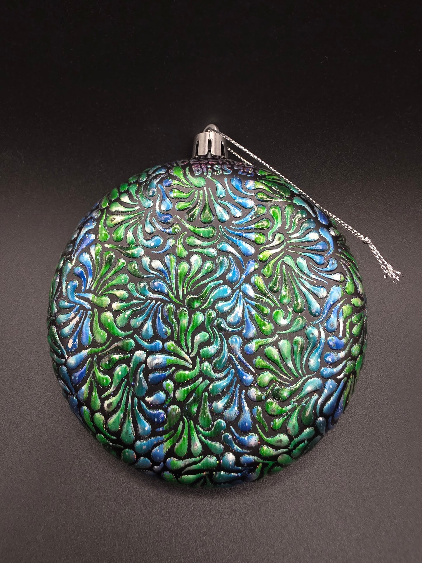 Swoosh Ornament - Blue Green White