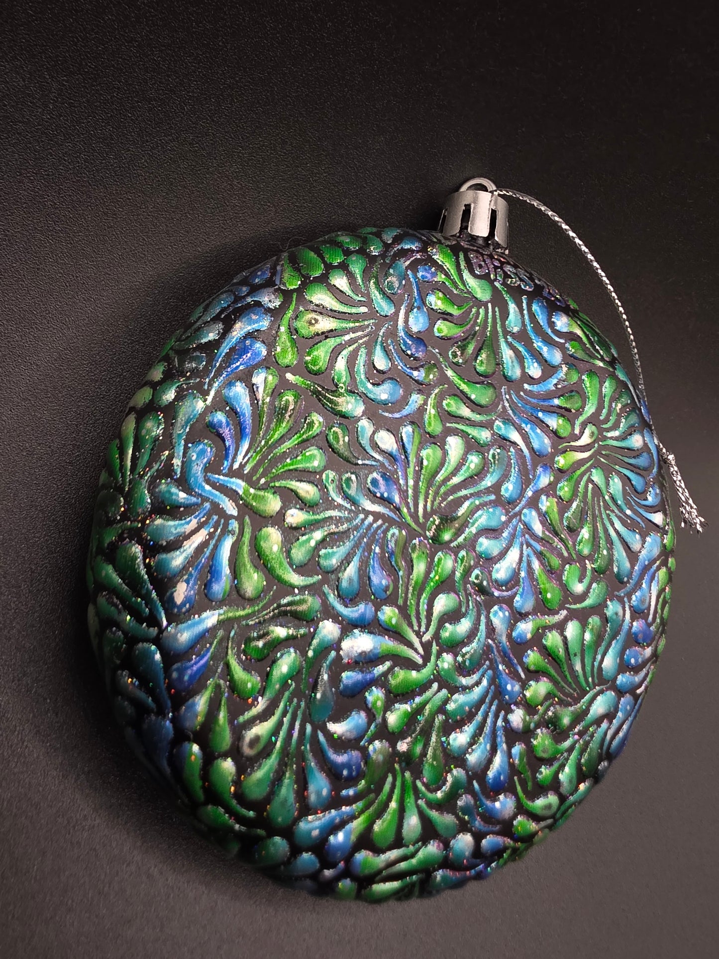Swoosh Ornament - Blue Green White