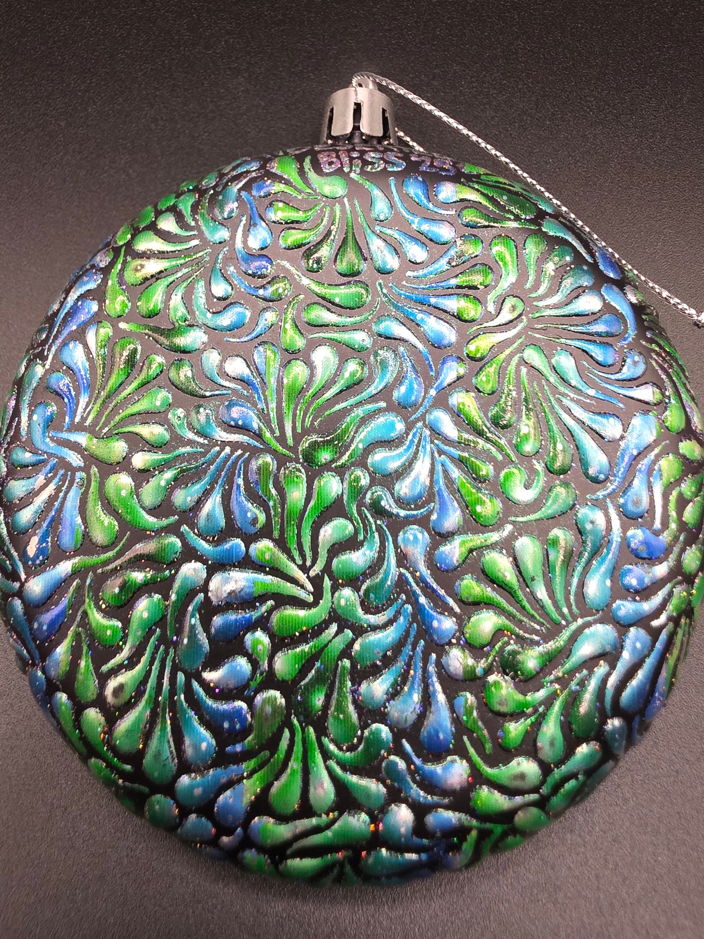 Swoosh Ornament - Blue Green White