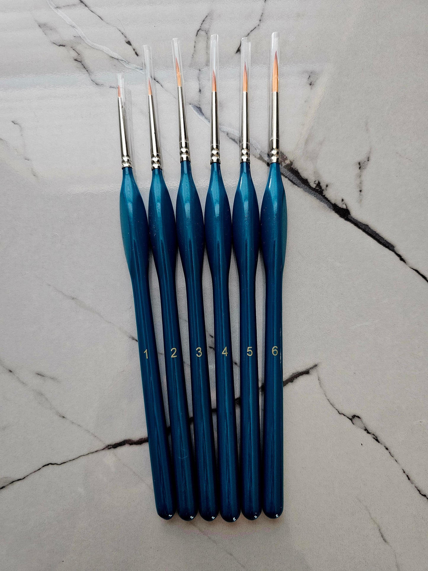 6 pc Nylon fine detail brushes for perfect swooshes