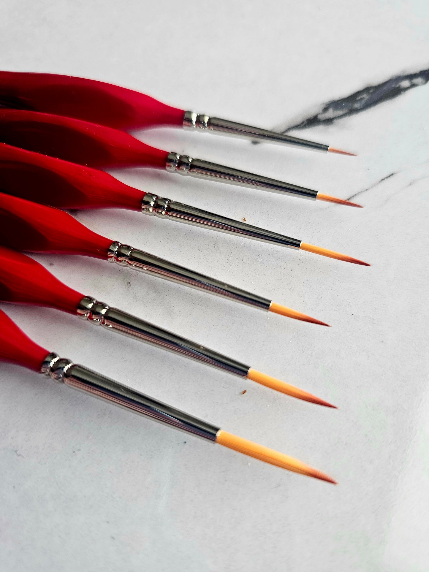 6 pc Nylon fine detail brushes for perfect swooshes