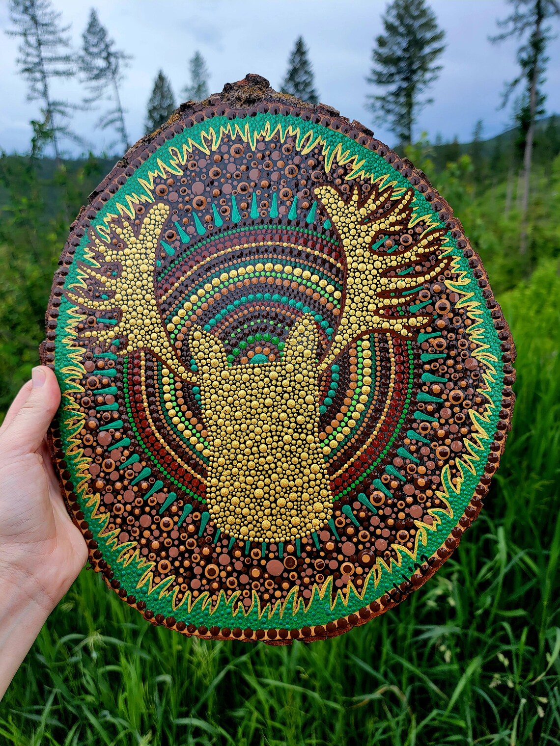 Moose Dot Painting on Wood