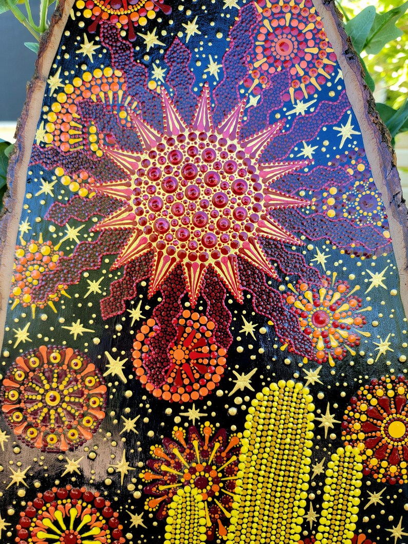 Hot Desert Landscape on Wood
