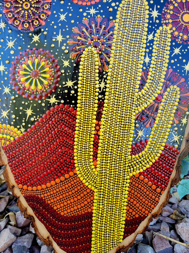 Hot Desert Landscape on Wood