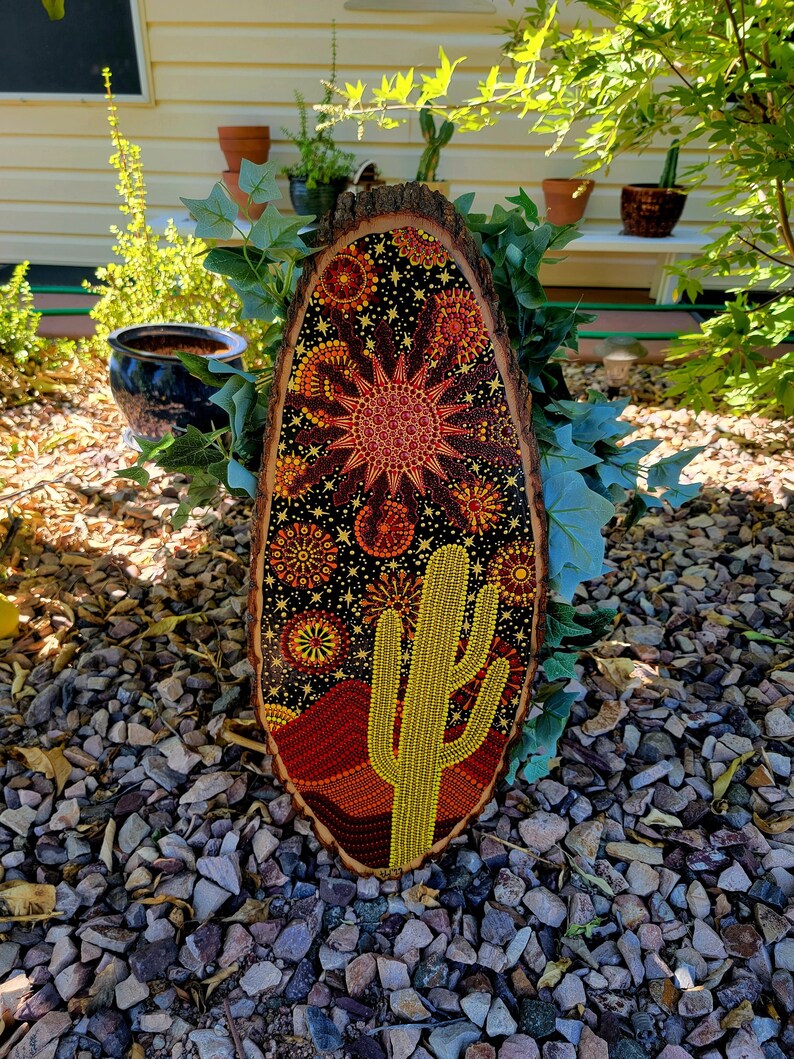 Hot Desert Landscape on Wood