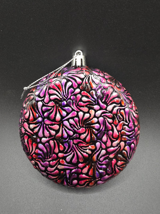 Swoosh Ornament - Pink Red White