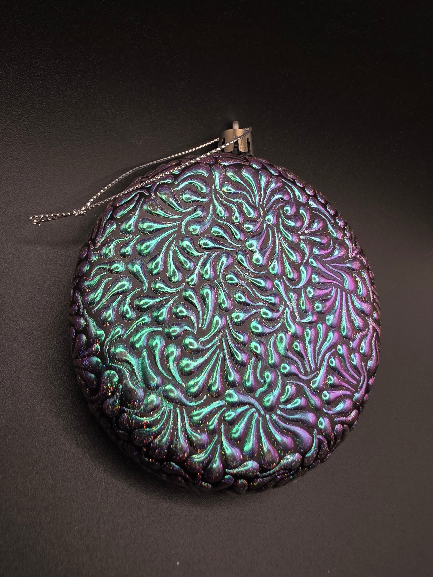 Swoosh Ornament - Purple Teal