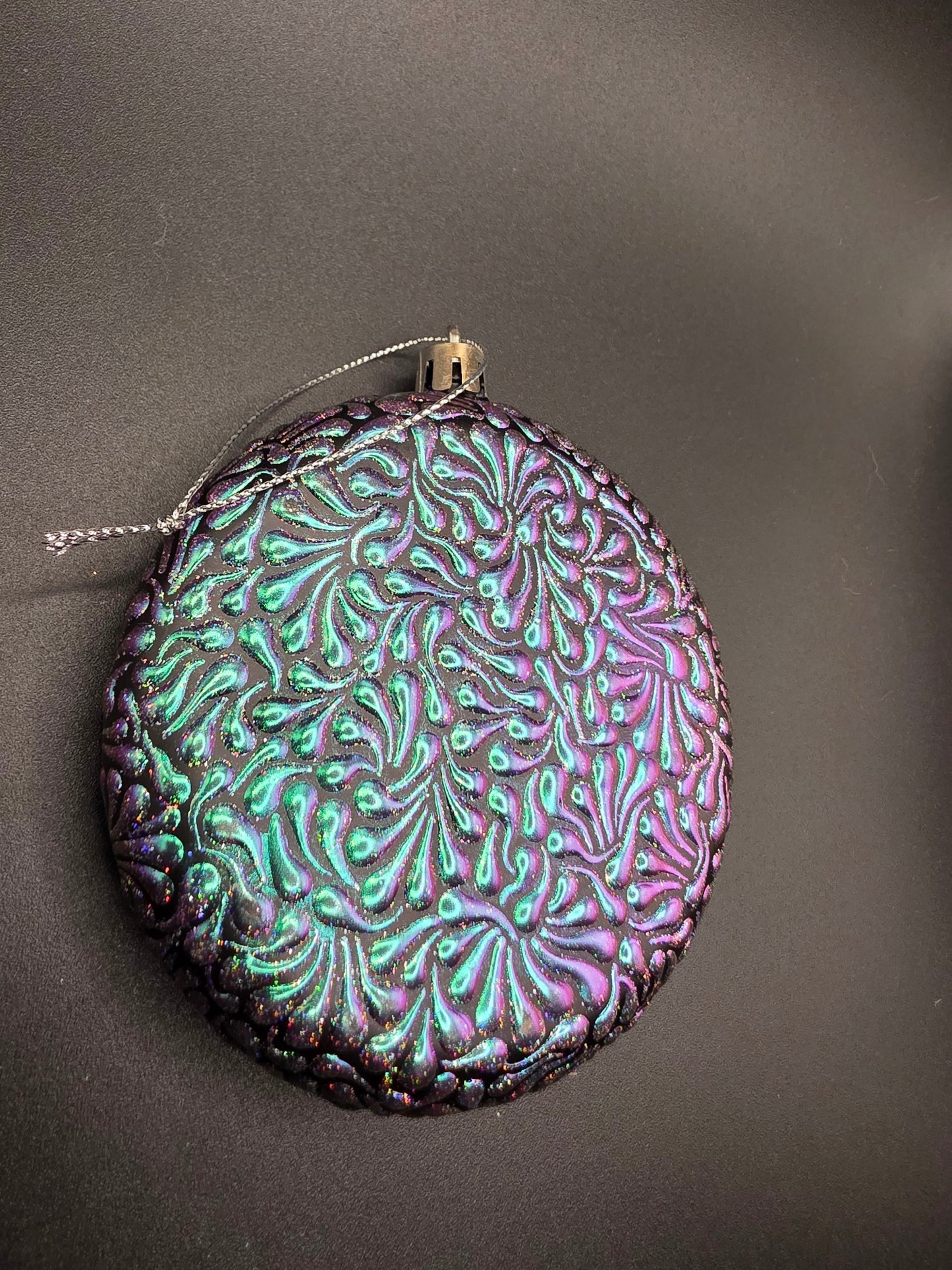 Swoosh Ornament - Purple Teal