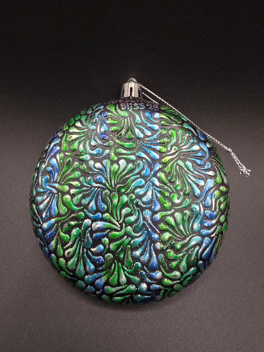 Swoosh Ornament - Blue Green White