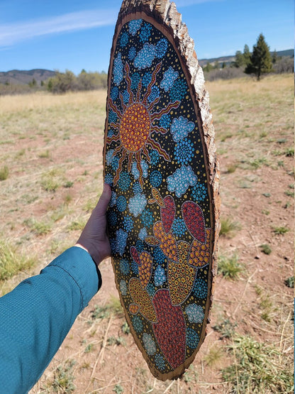 Prickly Pear Cactus on Wood